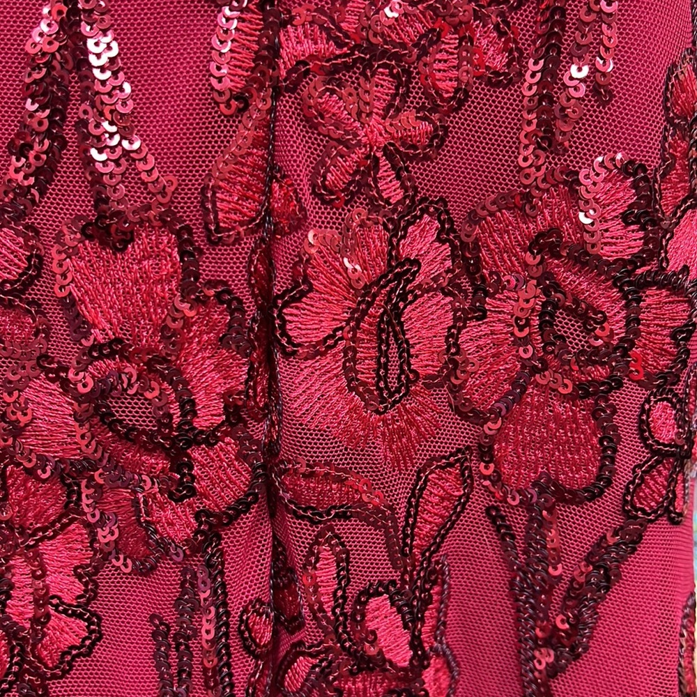 NWT,Alex & Eve from Alex evenings Sequin Floral Sheath Dress
,red - Picture 16 of 17